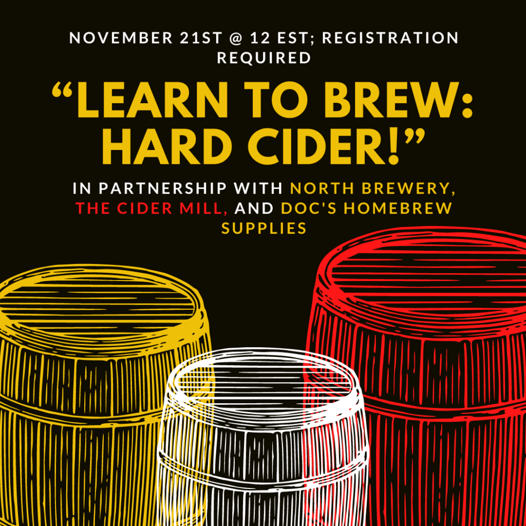 Learn to Brew Hard Cider! Live Virtual Event November 21st Southern